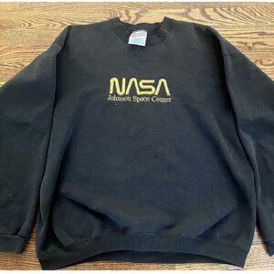 Vintage - XL NASA Johnson Space Center Black Gold Crewneck Sweatshirt Pullover